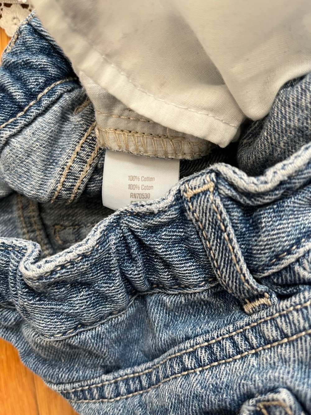 Set of 2 Size 6 / 7 Girls Denim Jean Shorts Adjustable Waist Summer Shorts - Picture 4 of 9